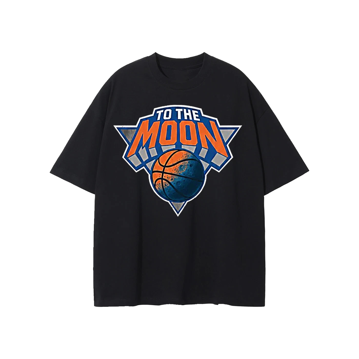 New York Knicks Basketball "To The Moon" T-Shirt NYC Double Sided Tee S-2XL