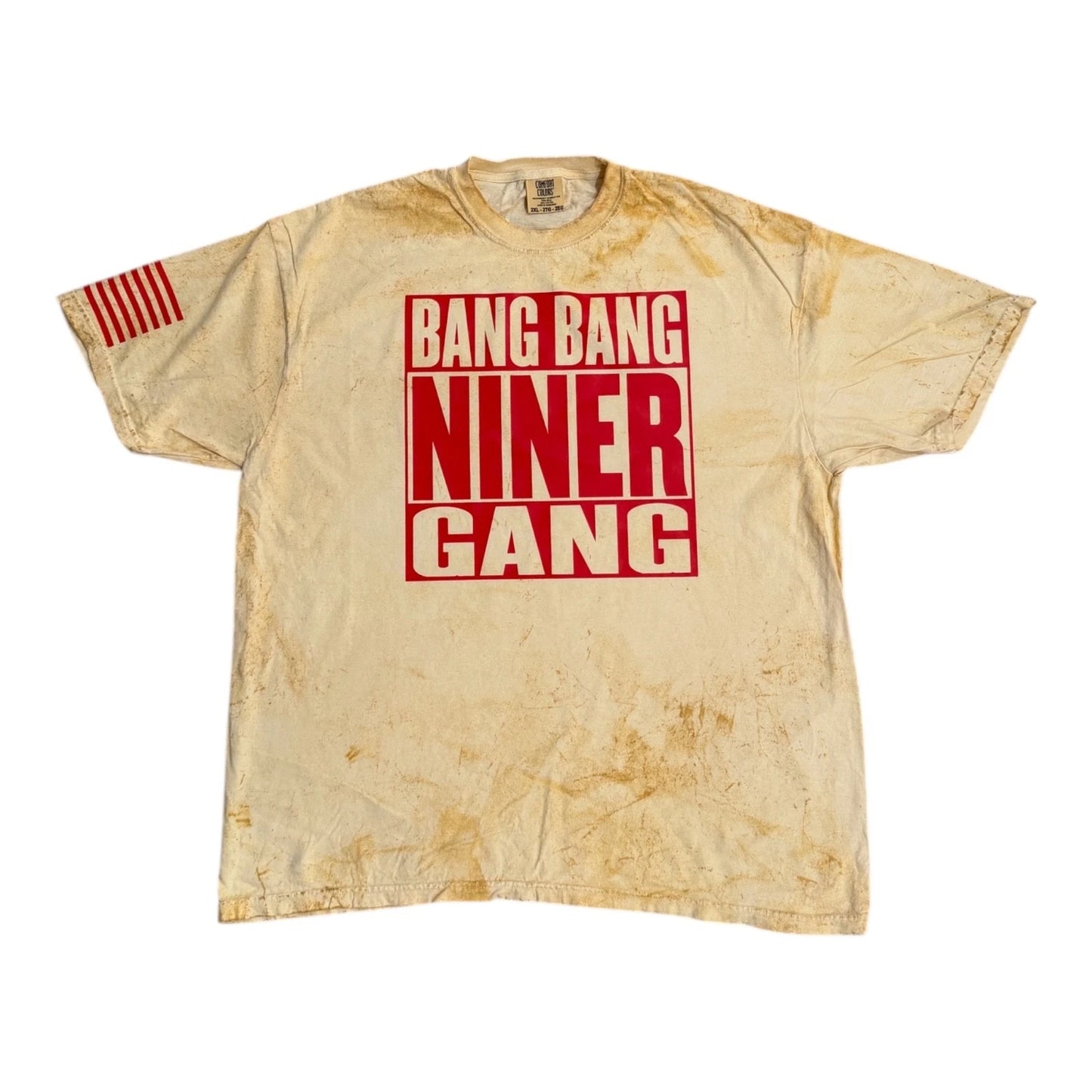 Bang Bang Niner Gang Gold & Red Tie Die T-Shirt (New) San Francisco Edition