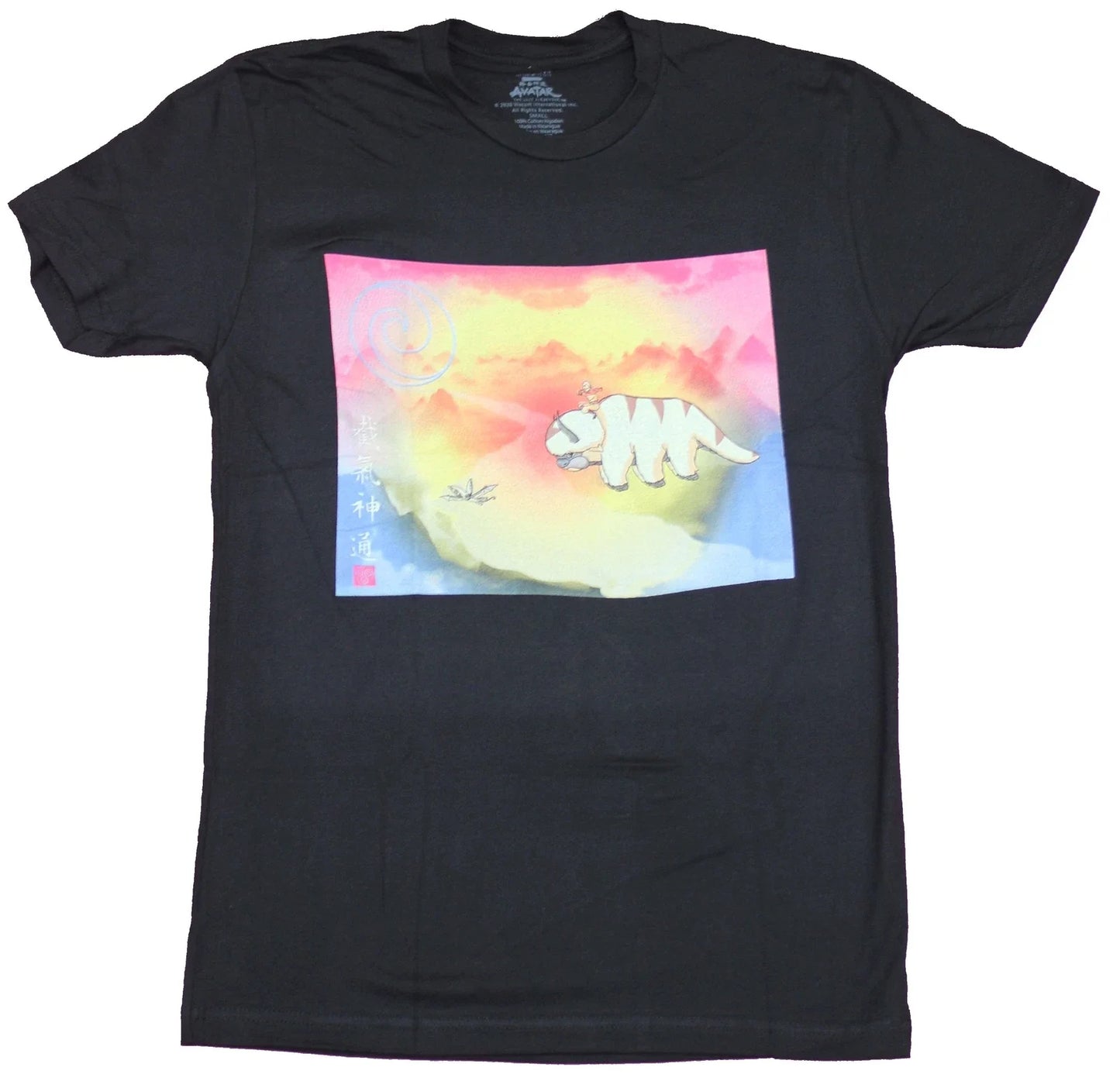 Avatar Last Airbender Adult New T-Shirt - Flying Bison Rainbow Colors Pic