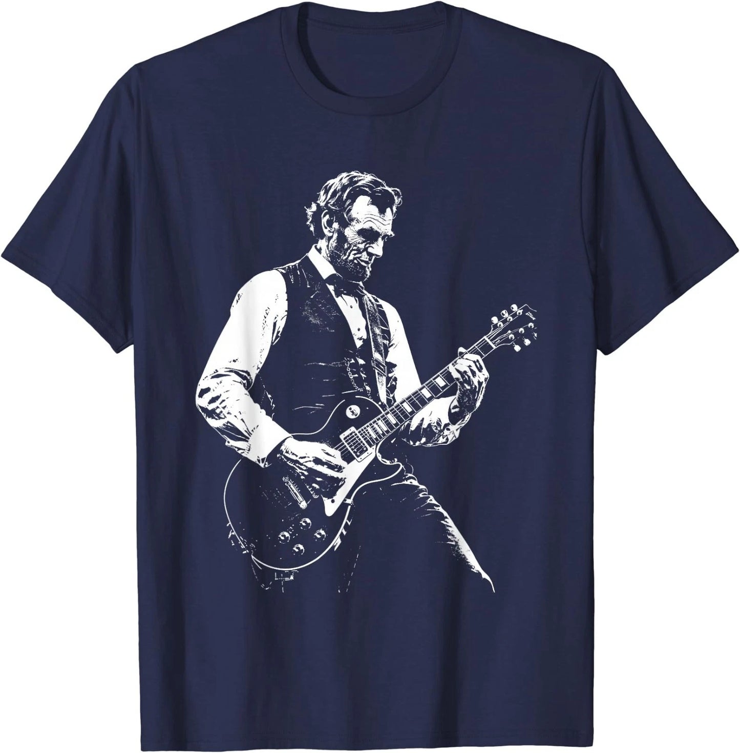 Abe Lincoln Playing Guitar Retro Vintage Abraham Lincoln T-Shirt