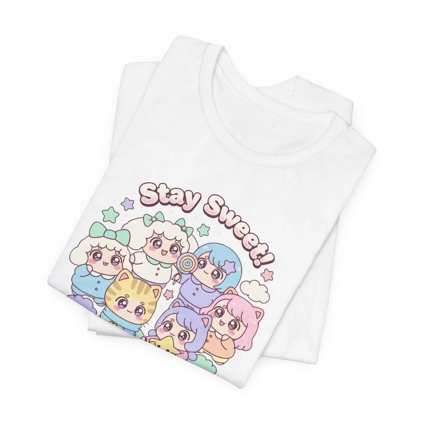 Stay Sweet kawaii tshirt, anime characters Tee, cute pastel shirt, candy kawaii