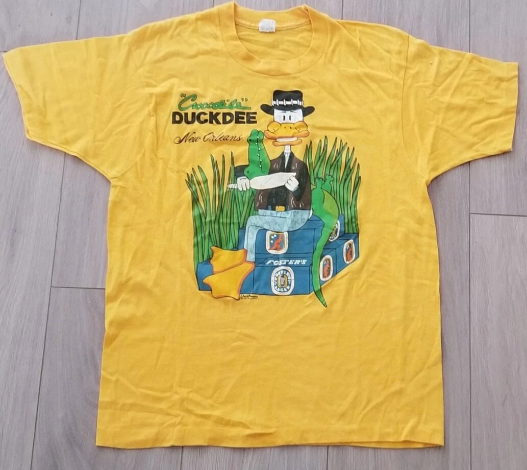 vtg Screen Stars Single Stitch Crocodile Duckdee New Orleans L (modern S) shirt