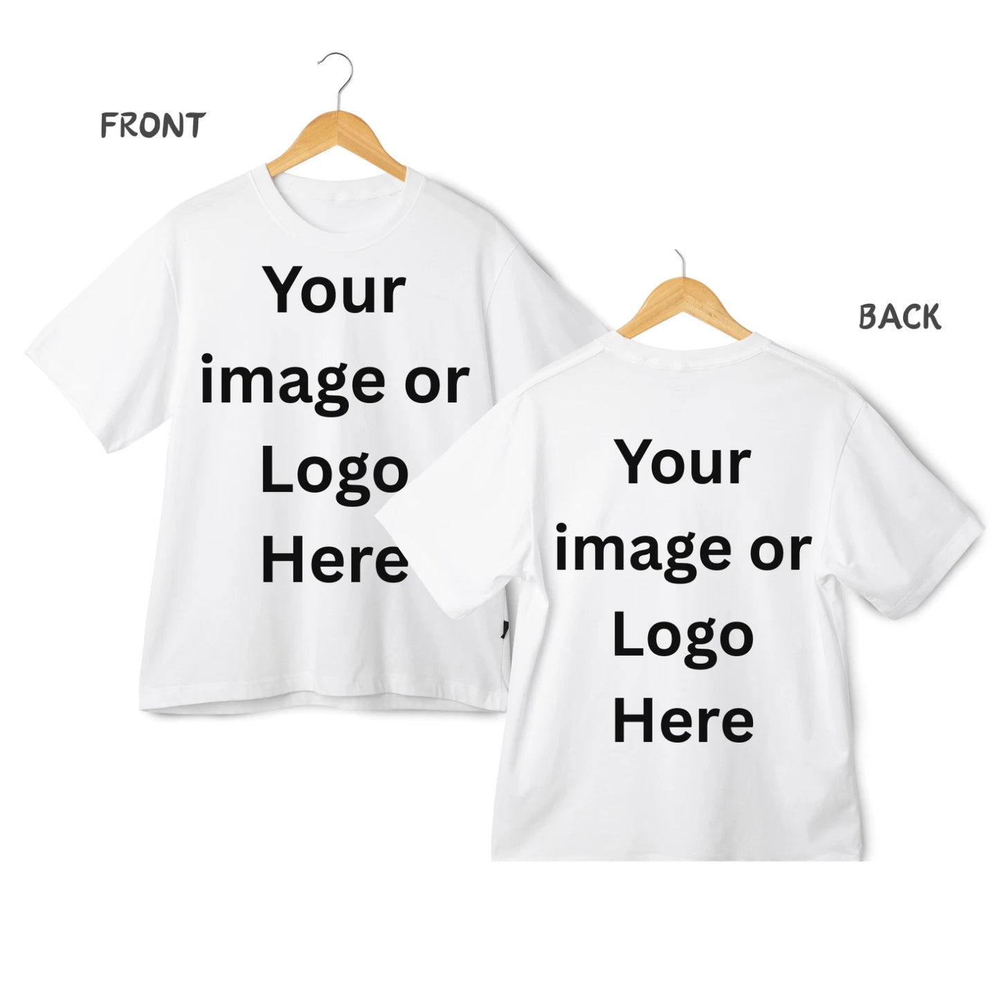 Custom Print Personalized T-shirt Front Back Chest Your Design Photo Logo Unisex