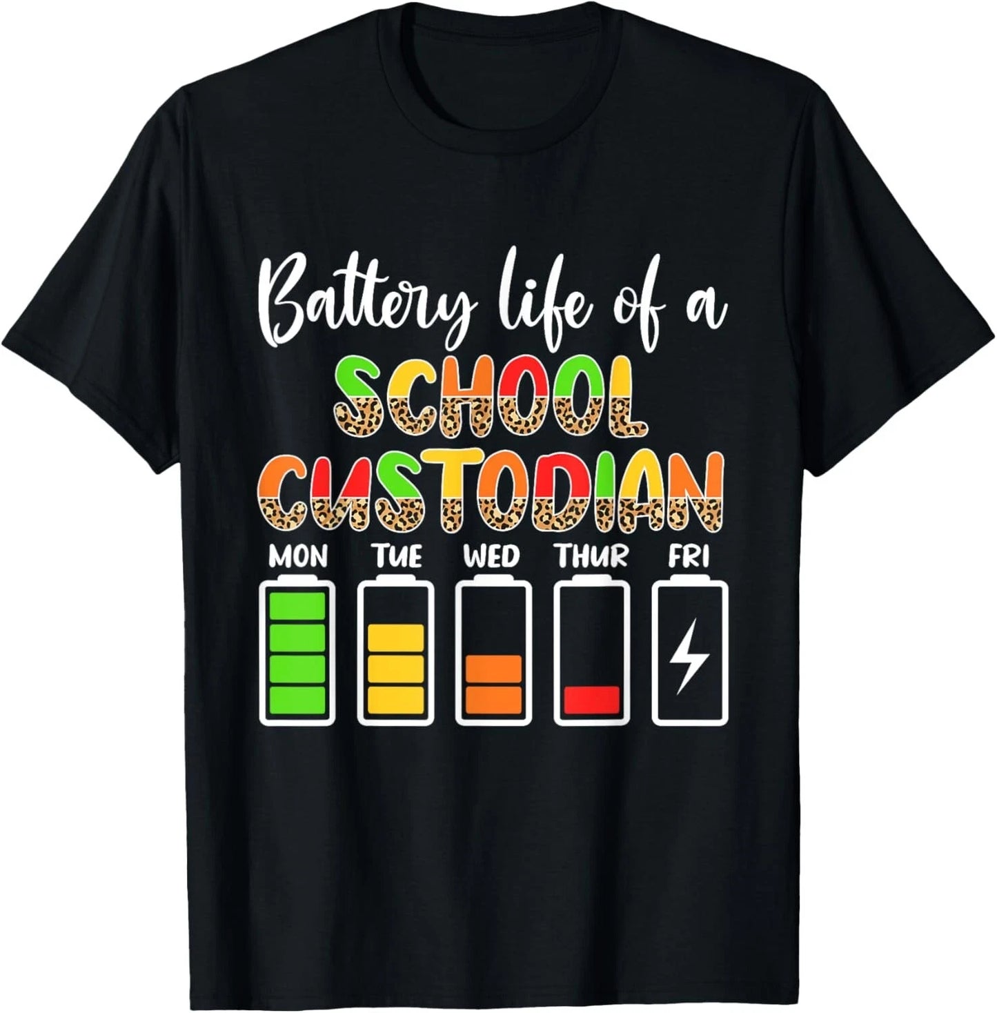 School Custodian Battery Life School Janitor Gift Unisex T-Shirt