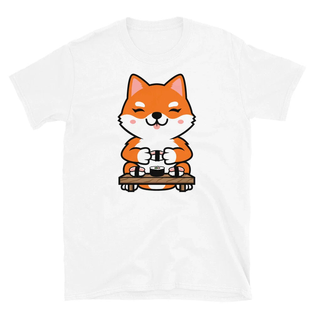 Cute Japanese Kawaii Shiba Inu Dog Sushi Short-Sleeve Unisex T-Shirt