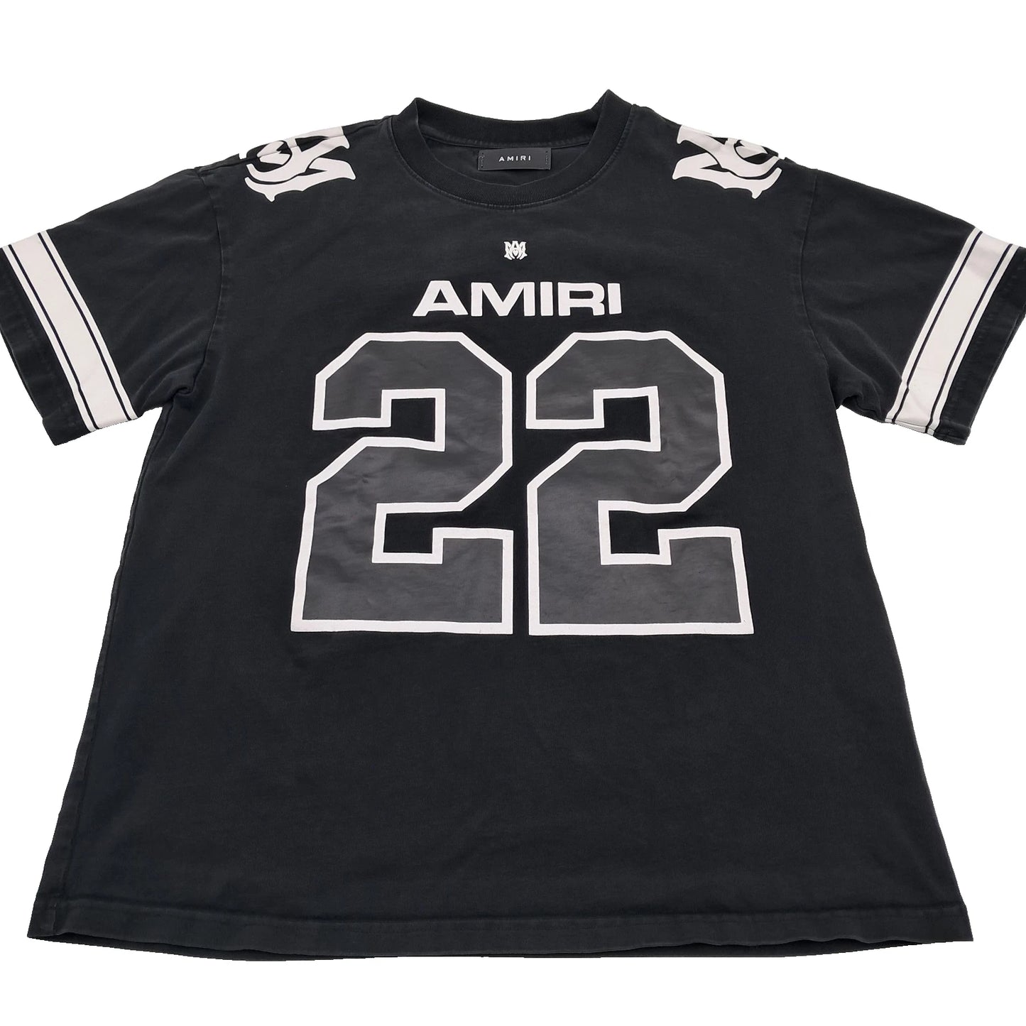 AMIRI 22 Skater T-shirt Size M Luxury Streetwear Oversized Black Cotton Tee READ