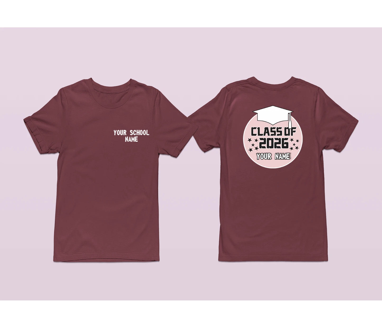 Personalised Custom School Leavers Class 2026 T-Shirt Graduation Student Gift