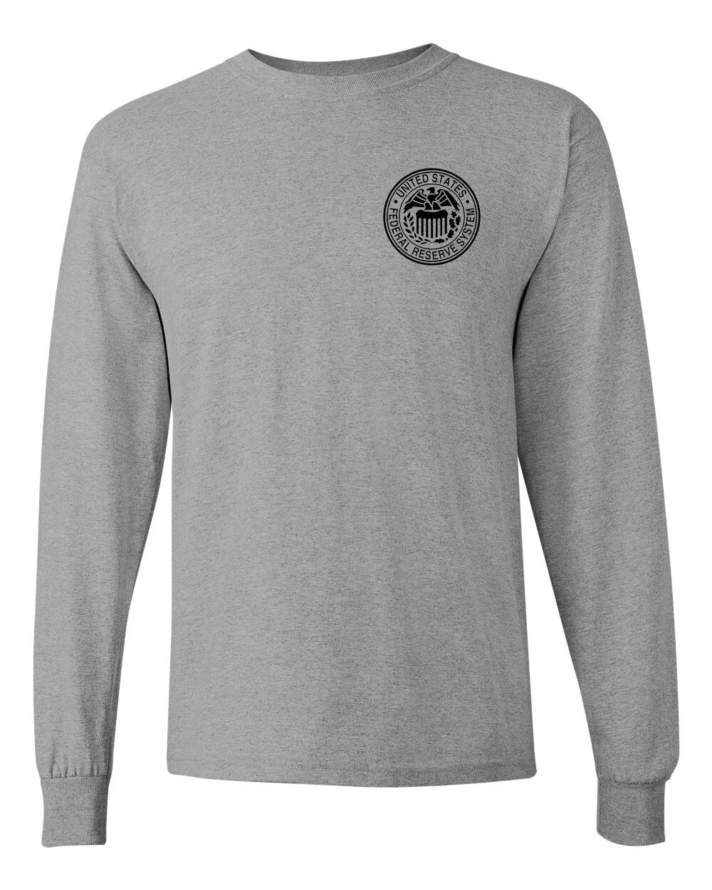 US Federal Reserve System Seal Long Sleeve Grey Shirt - NEW