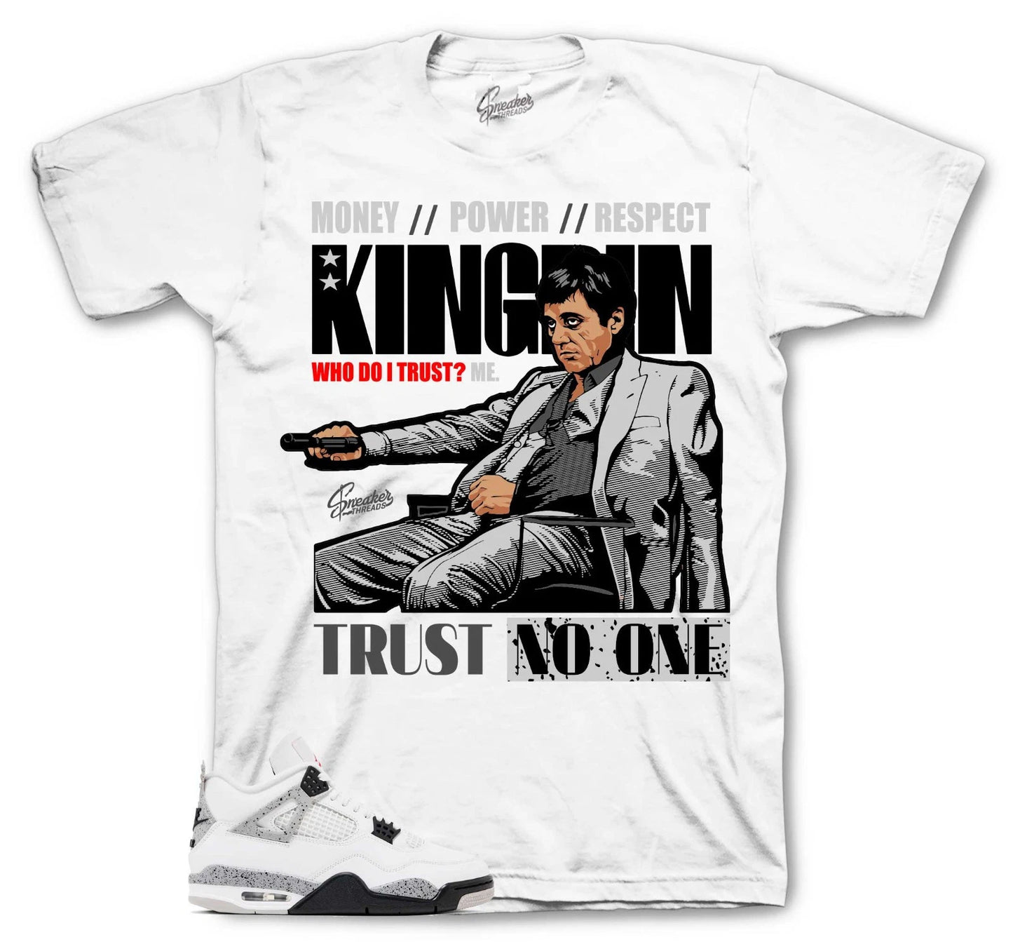 Shirt Match Jordan 4 White Cement AJ4 - Trust issues Sneaker Tee
