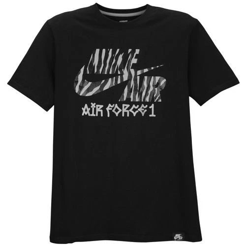 Nike Air Force 1 Safari Pattern T-Shirt Black/Silver Men's Medium 2XL BNWT