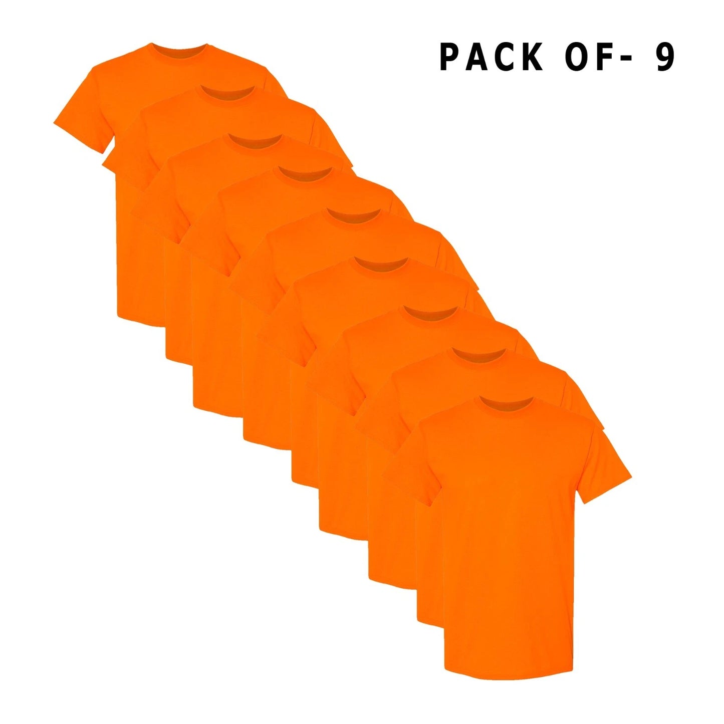 Work Safety Orange 9-Pack High Visibility Shirts Reflective Safety Wear Tee