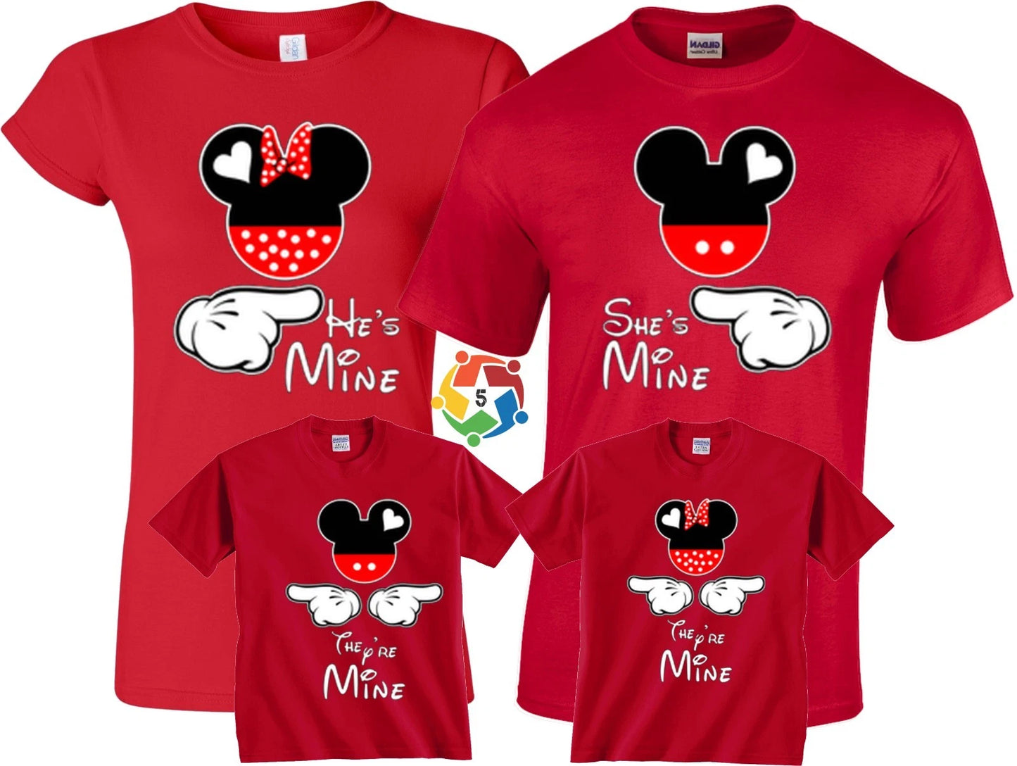 He's Mine She's Mine Mickey and Minnie Couple matching funny cute TShirts