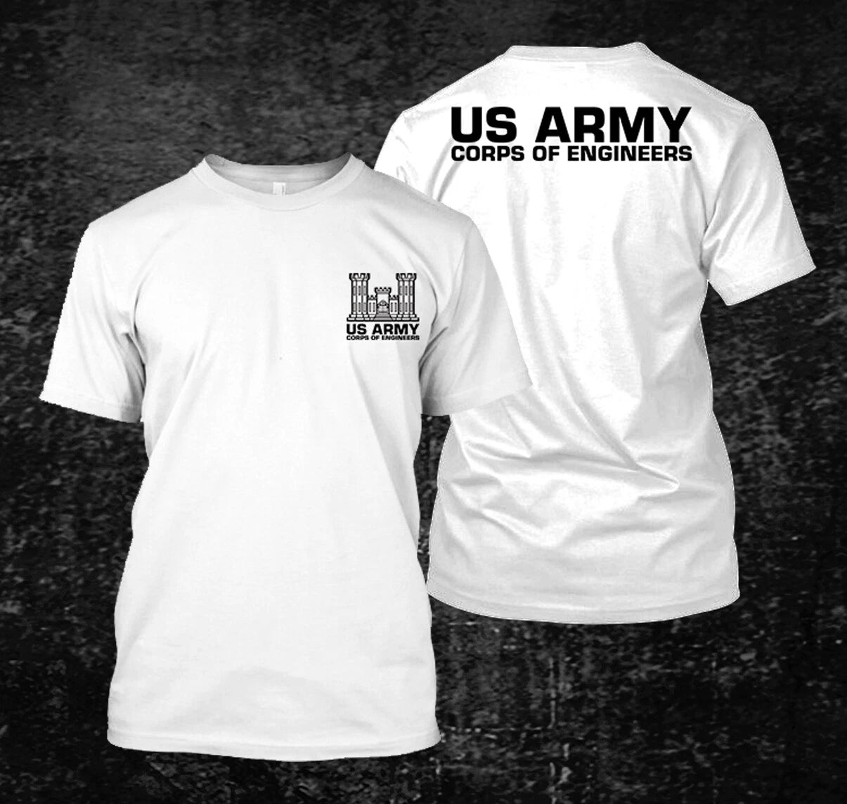 US Army Corps of Engineers - custom front and back t-shirt tee
