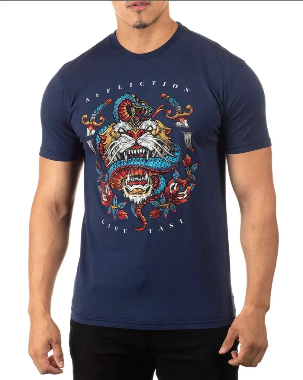 Affliction Men's Premium Black Label "BRAWL CITY Short Sleeve T-Shirt NWT