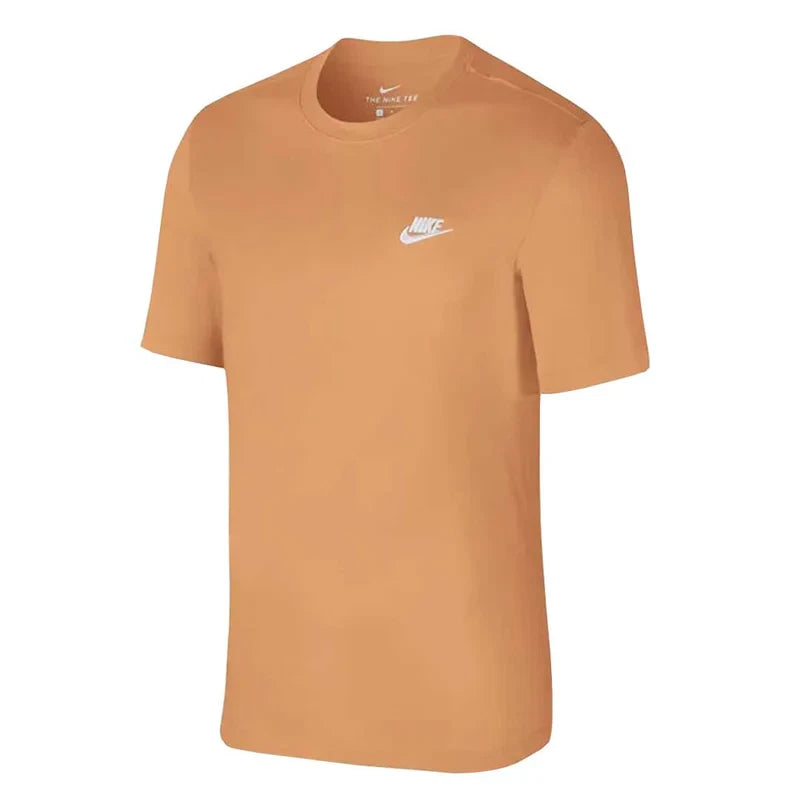 Nike Sportswear Club Men's T-Shirt Orange Size S-XL Casual Top