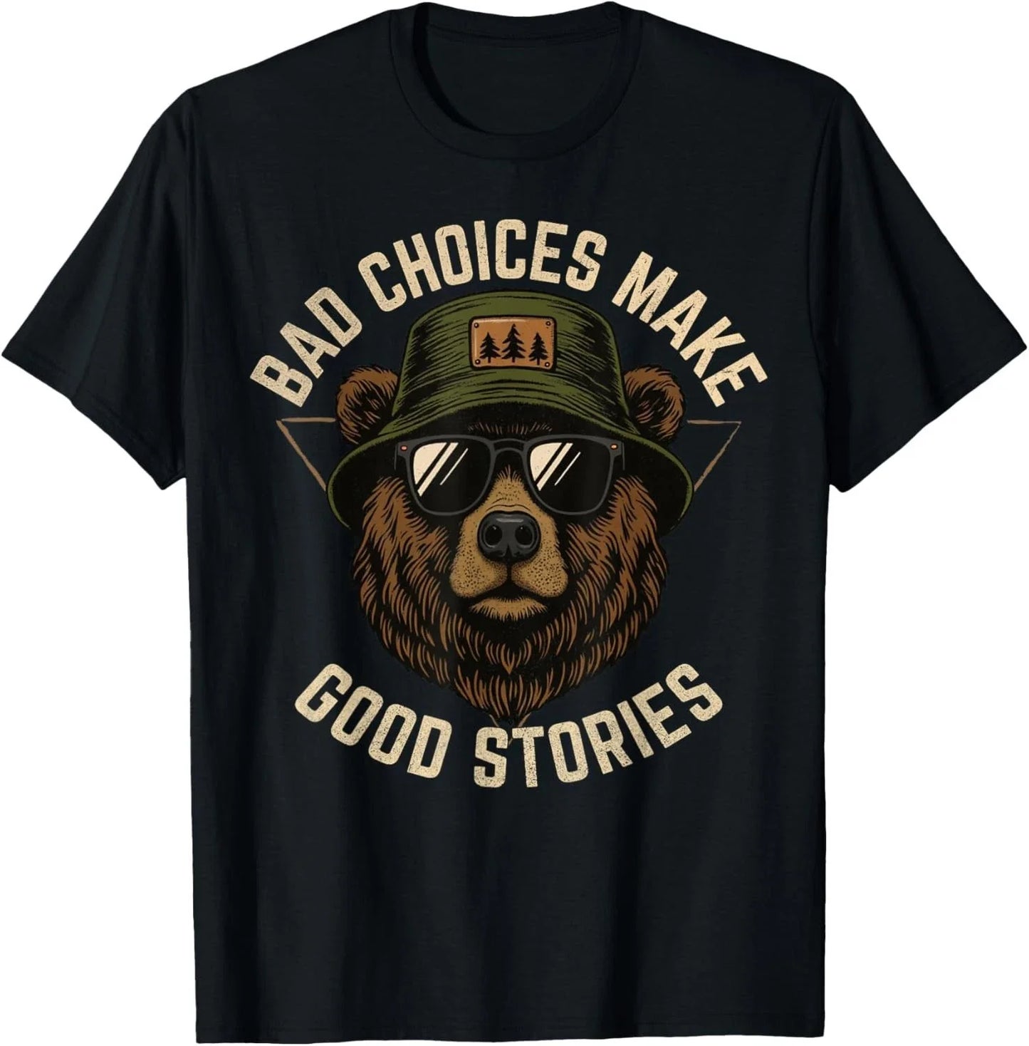 Funny Graphic Tees Retro Bear Bad Choices Make Good Stories Gift Unisex T-Shirt