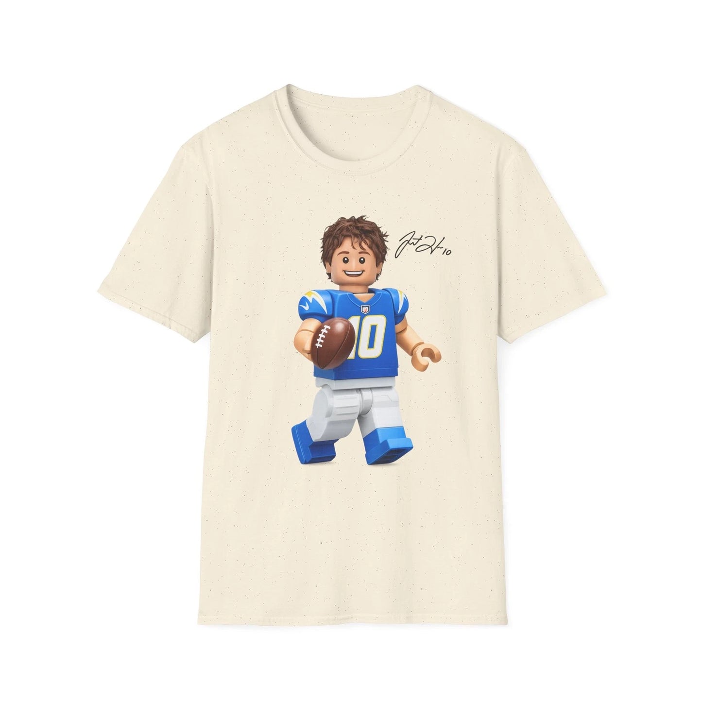 Justin Herbert Signature Los Angeles Chargers Lego Figure T-Shirt Unisex
