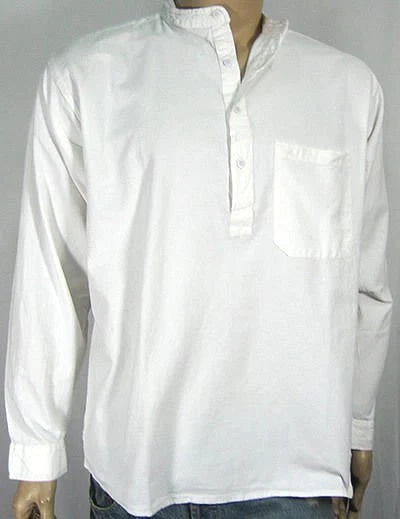Grandad Shirts Collarless Shirts S to 4XL