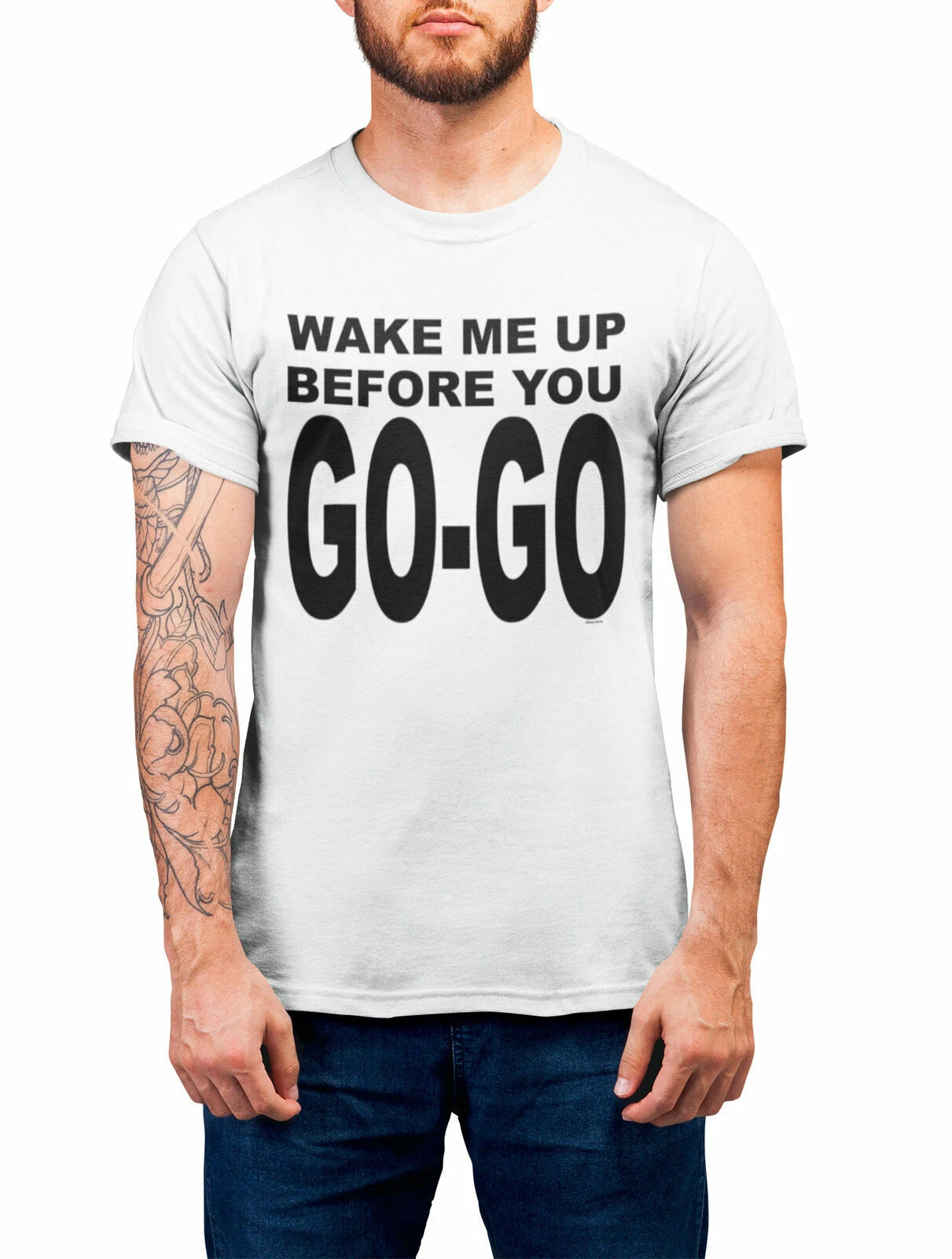 Mens Wake Me Up Before You Go Go T-Shirt Music Wham Fancy Dress 80s