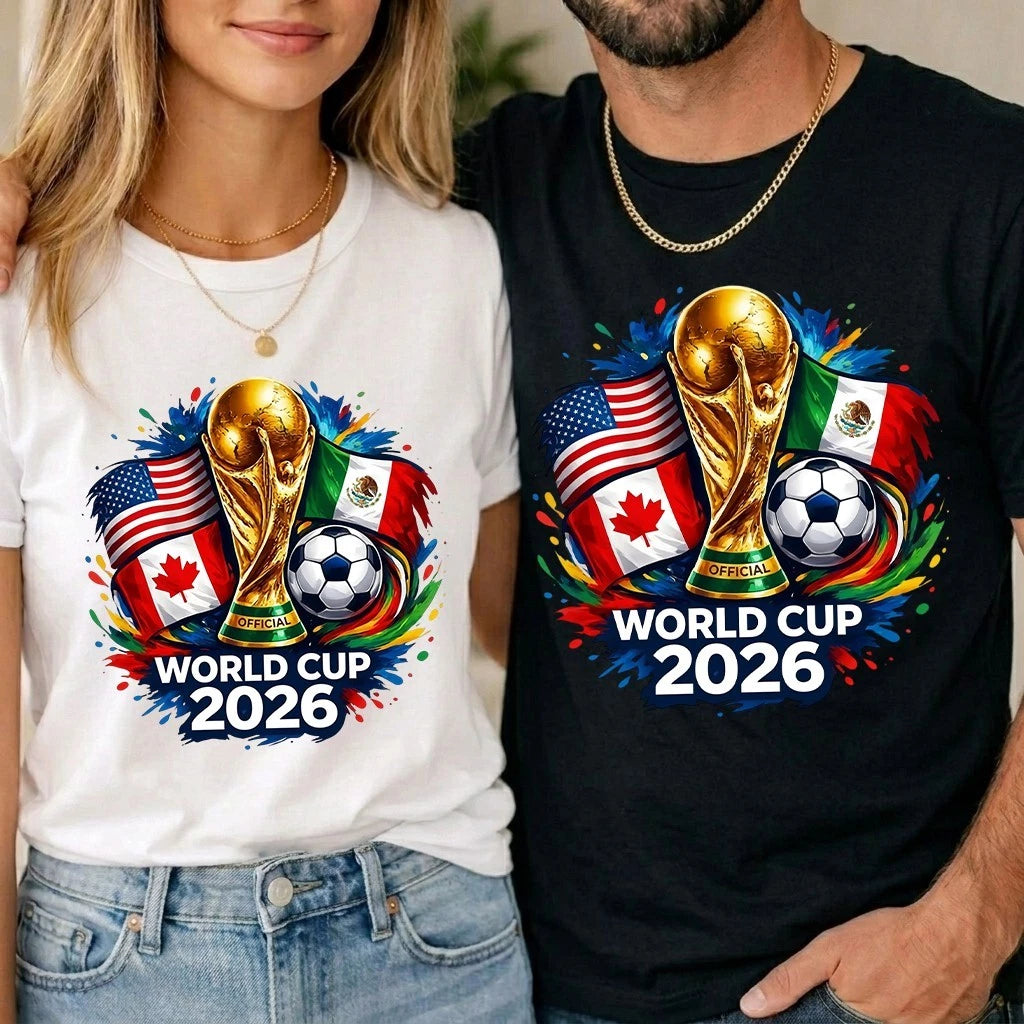 World Cup 2026 Football Cup Unisex Kids T-Shirt Soccer Usa Canada Mexico Tee