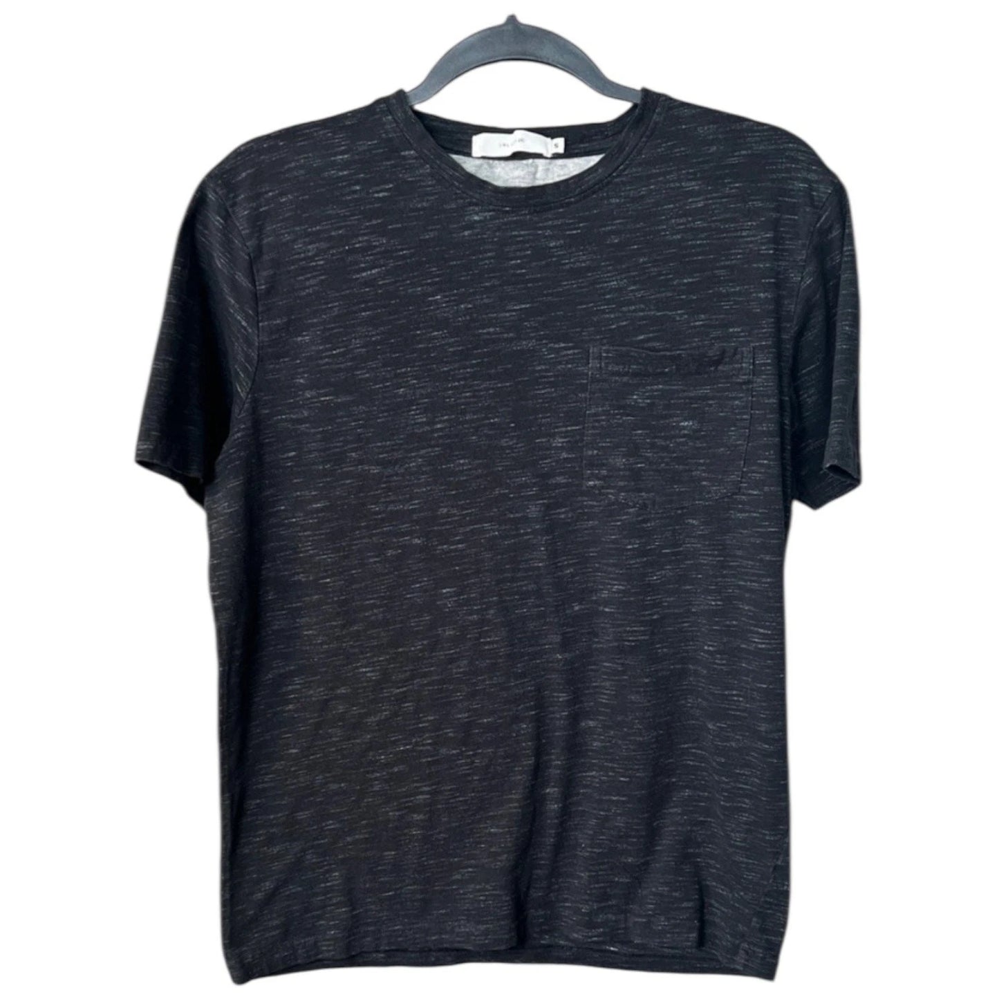 Black Space Dye Pocket Tee Minimalist Stretch T Shirt Size S