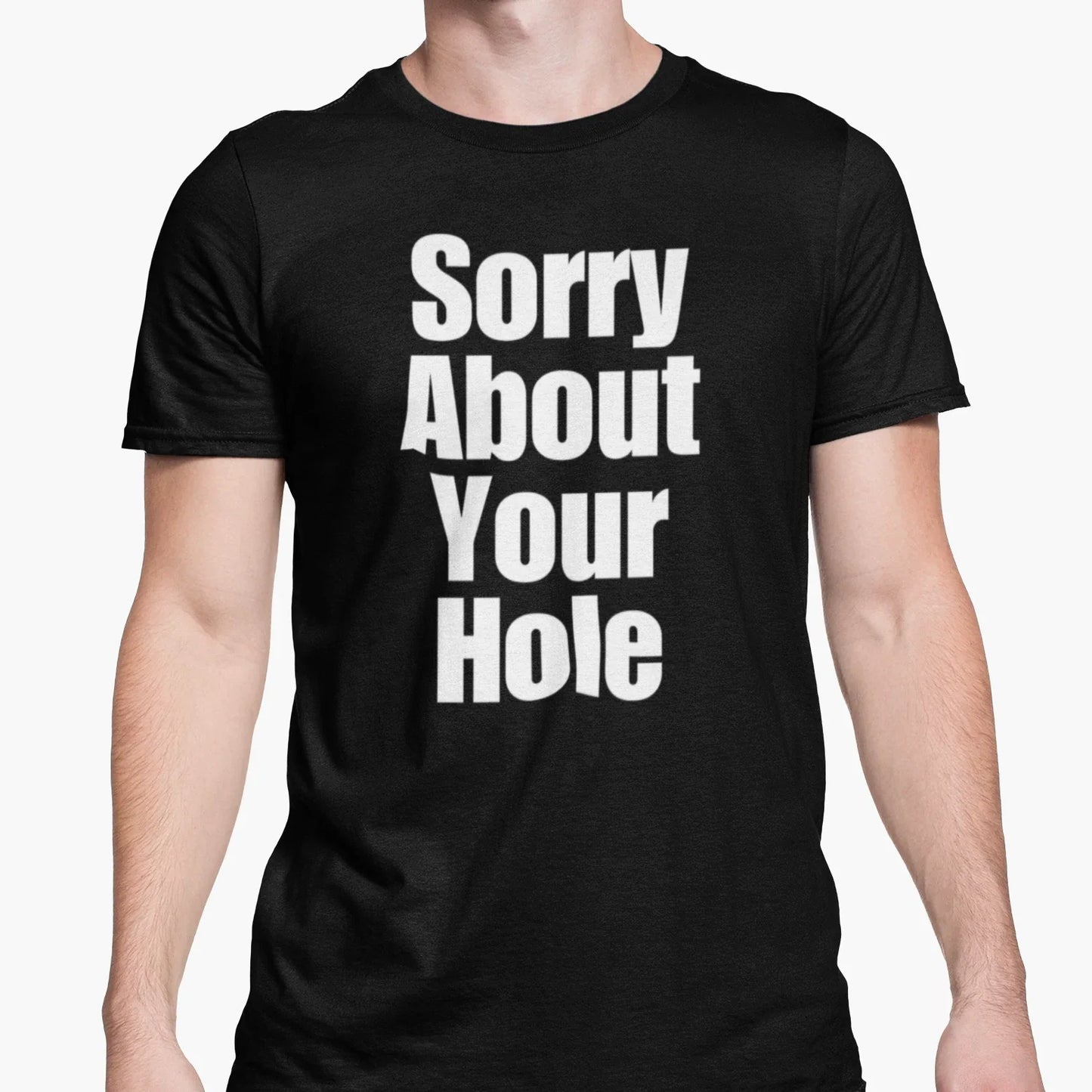 T Shirt Rude Sex Joke Funny Gay Pride Top Offensive Gift Sorry About Your Hole