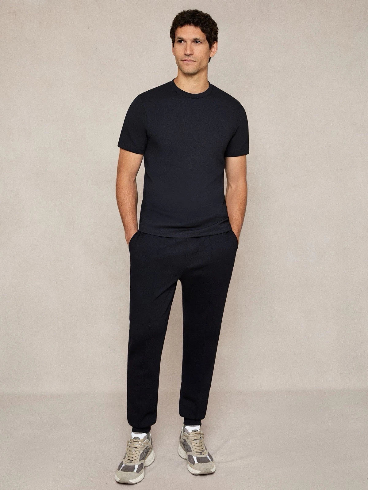 REISS Mens Blue Premium Interlock Modern Fit Crew Neck Bradley T-Shirt Tee Sz L