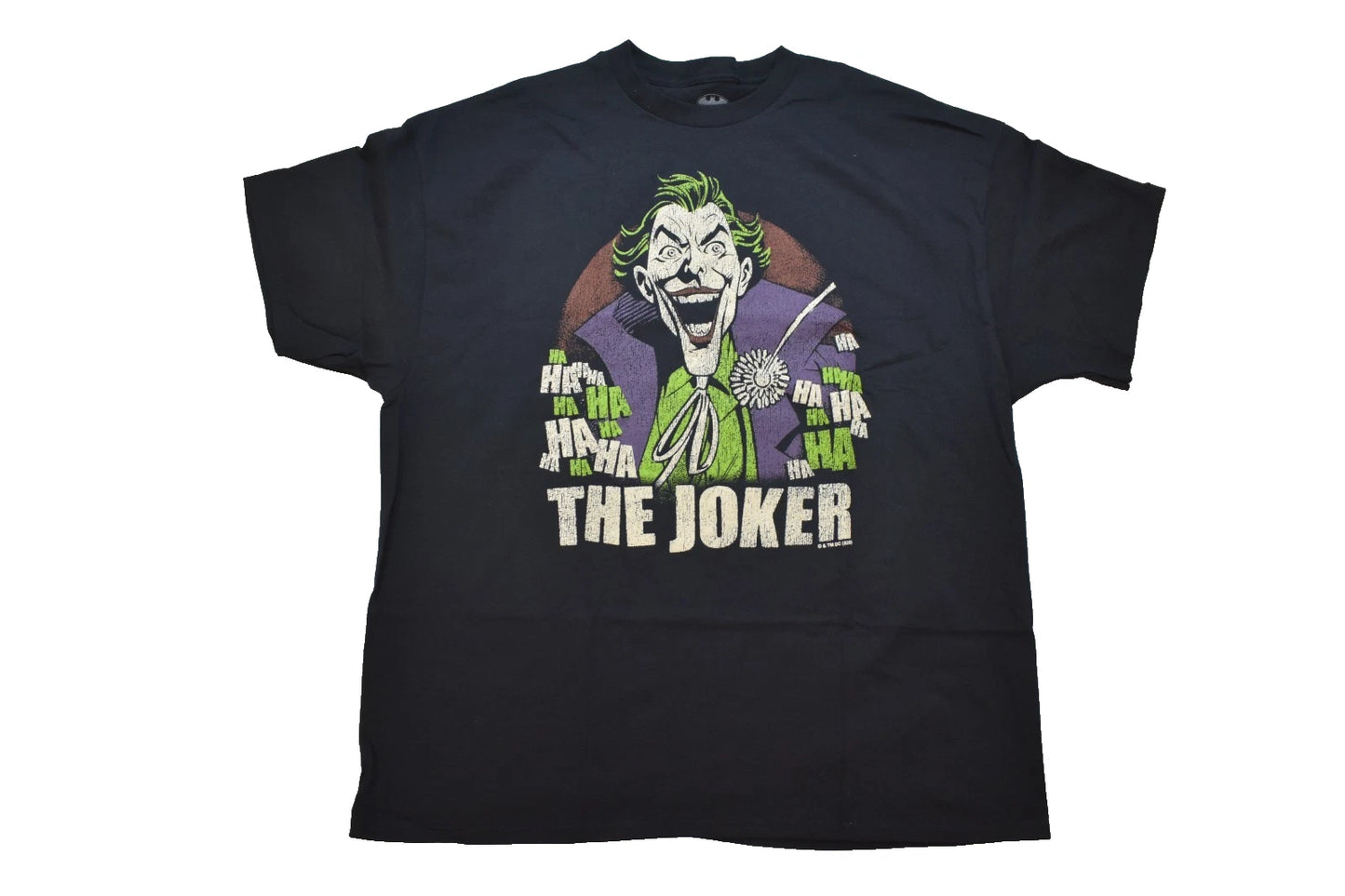 Batman Mens Joker Ha Ha Distressed Print Comics Black Shirt New S-2XL
