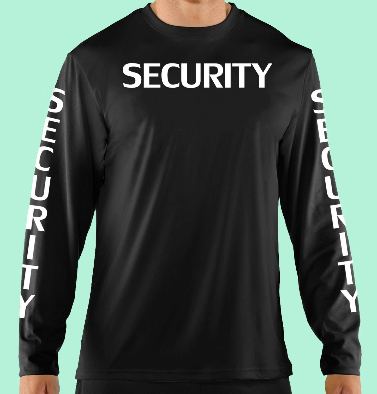T-Shirt, Long Sleeve, Business Professional, Security, Sleeve Print, Cotton