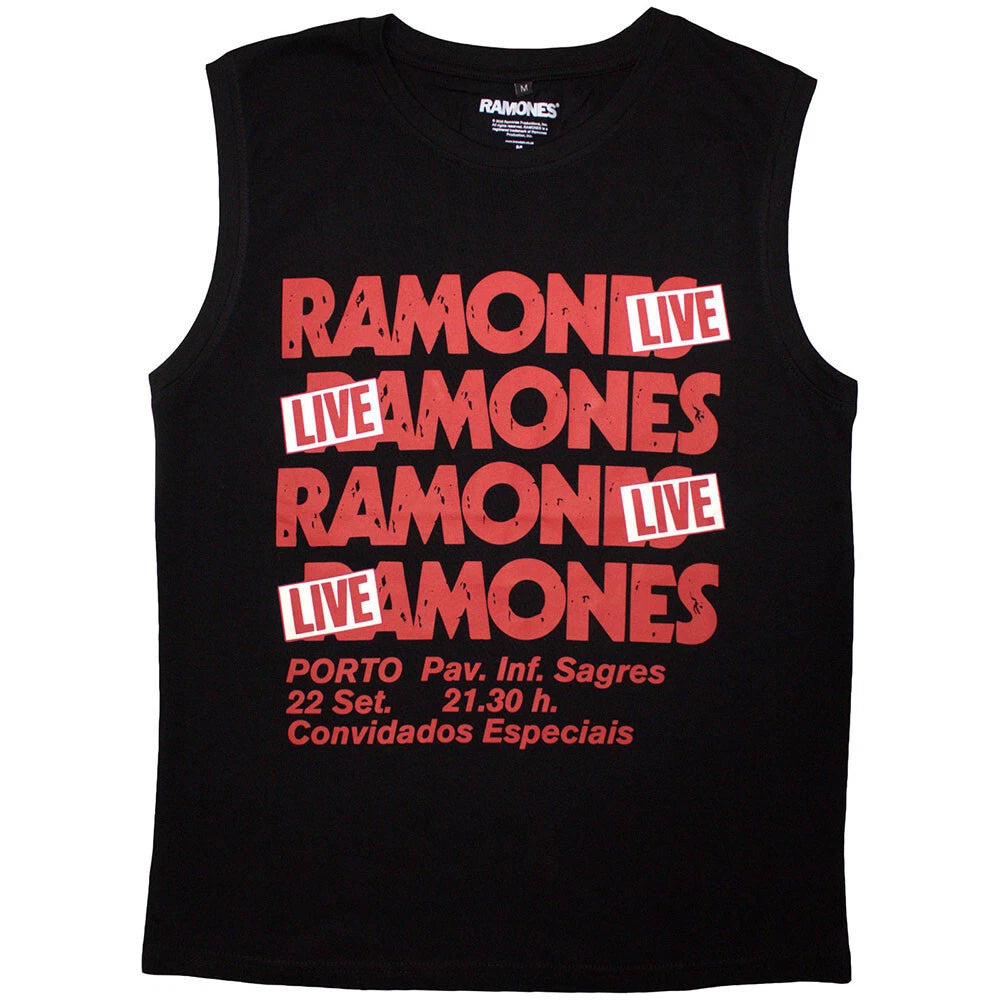 Ramones - Concert - Black Sleeveless Tank t-shirt