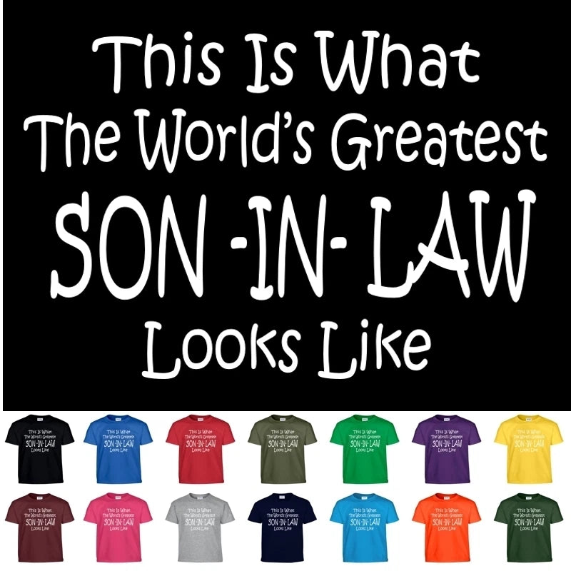 Worlds Greatest Son In Law T Shirt Funny Groom Wedding Gift Tee