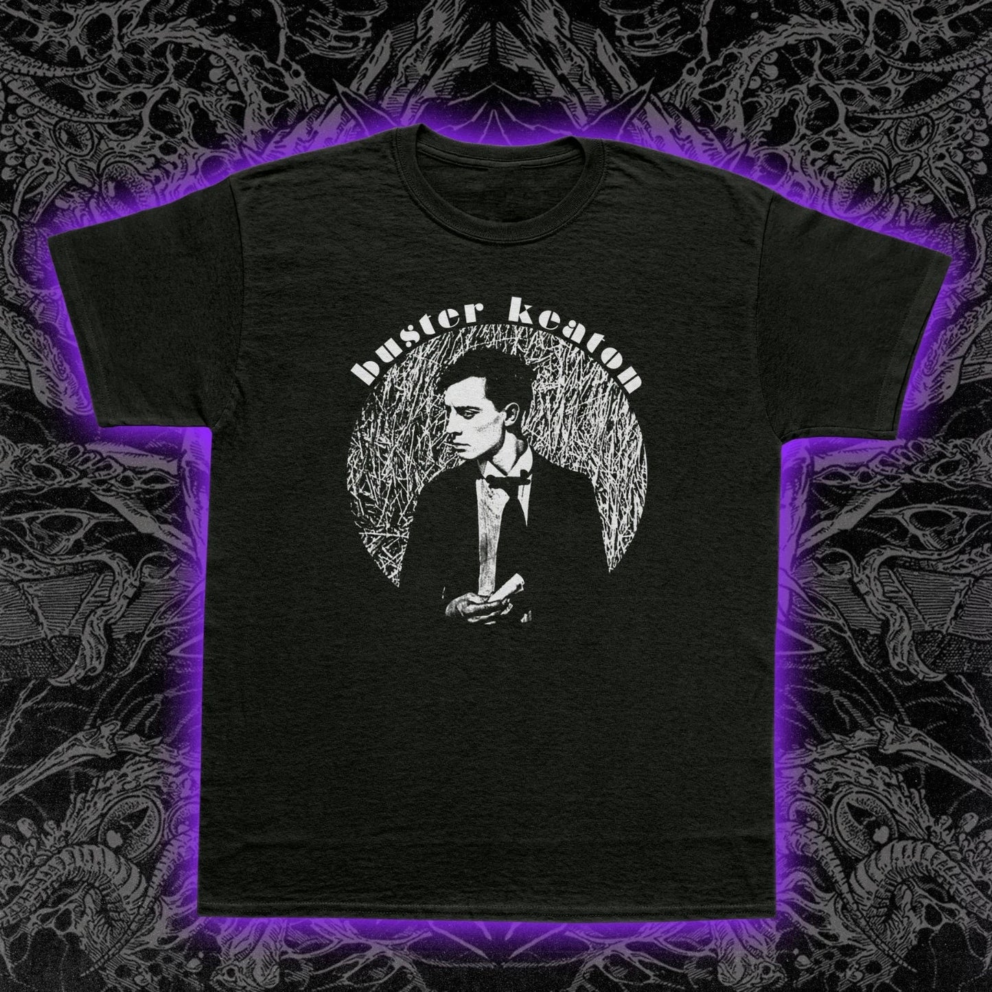 Buster Keaton T-Shirt Silent Film Star Vintage Cinema Graphic Tee Classic Actor