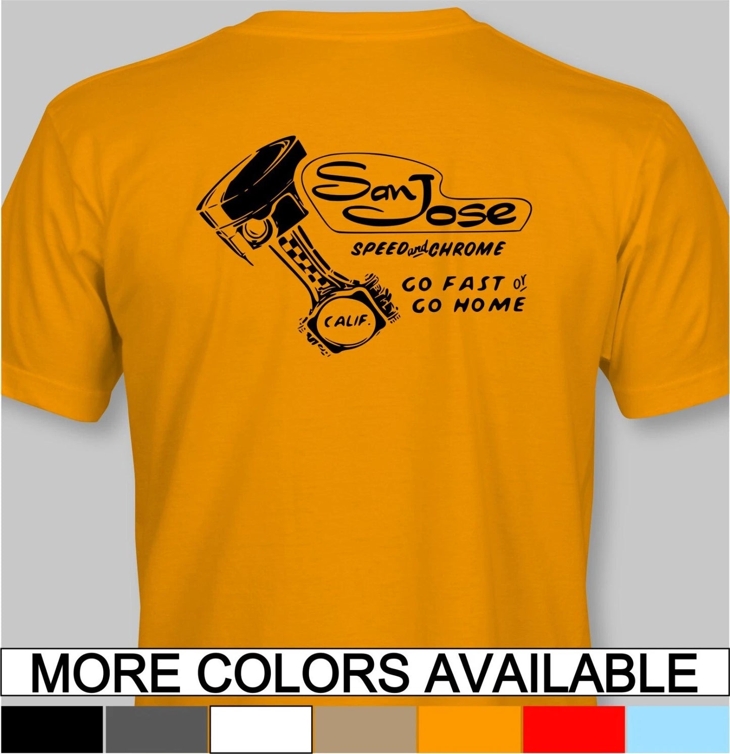 SAN JOSE SPEED & CHROME SHOP Retro T-Shirt california hot rat rod car