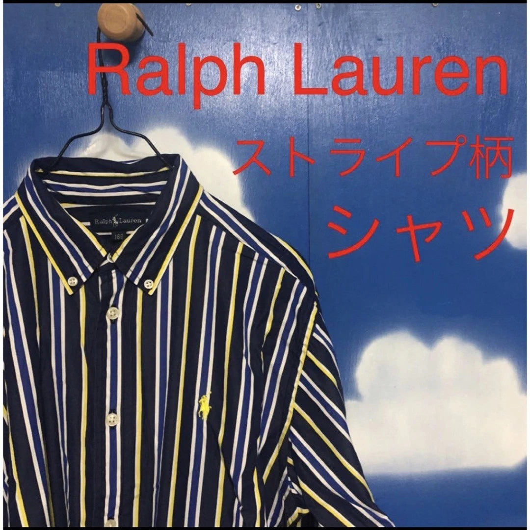 Ralph Lauren Striped Shirt Men's 160 Size Stylish Pattern Japan