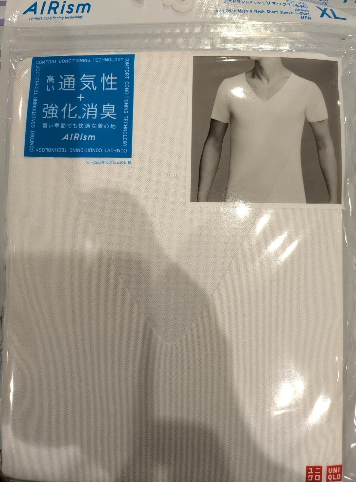 UNIQLO AIRism Men's Deodorant Mesh V neck T shirt (Discounts available)