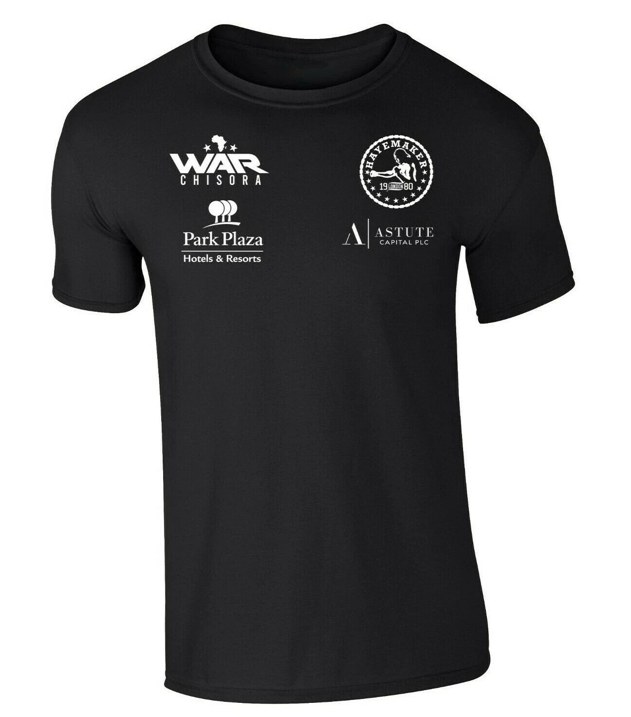 Derek Chisora Black Boxing T-Shirt White Print