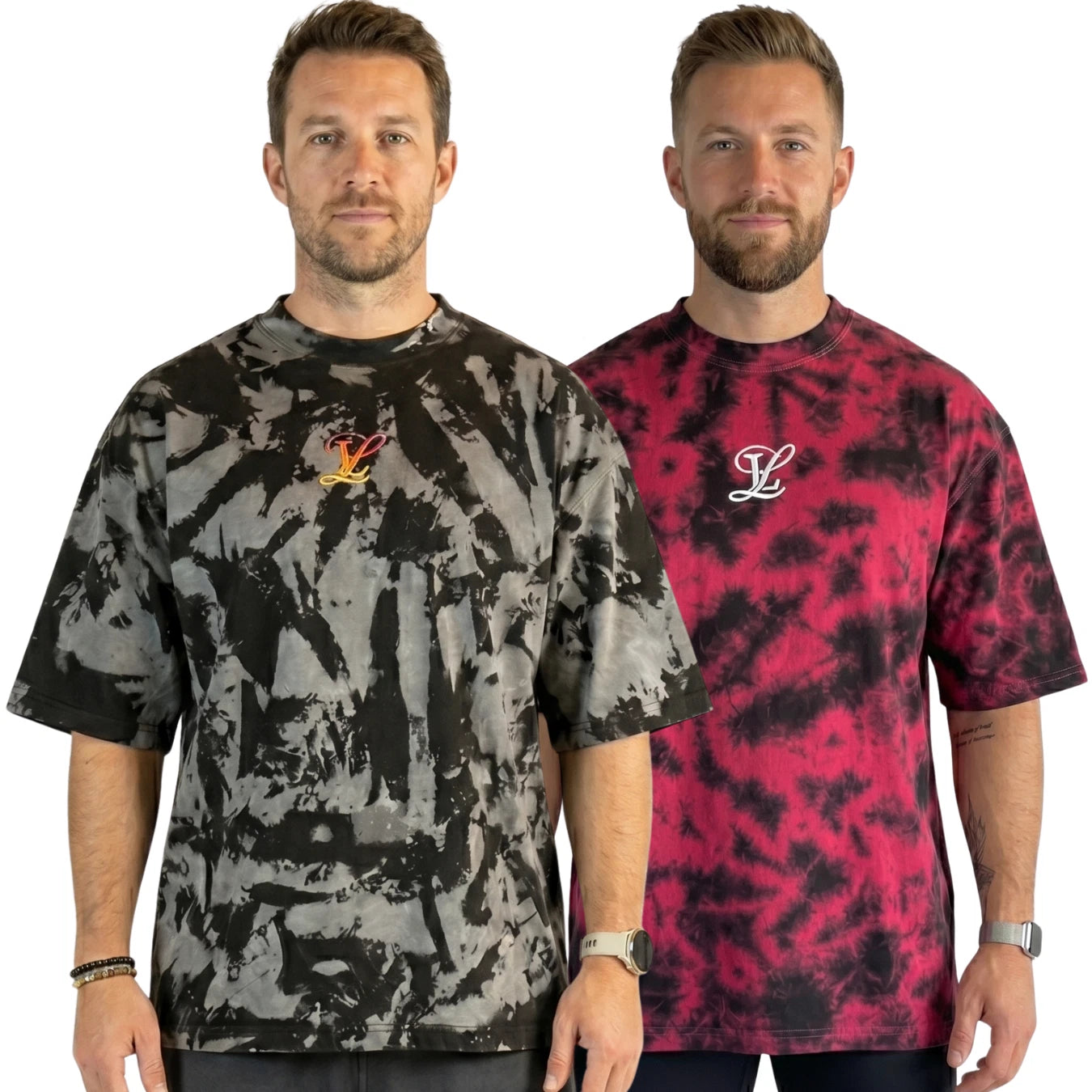 Mens 100% Cotton Tshirt Oversized Women Gym Shirts Acid Washed Tie Dye Tee Tops