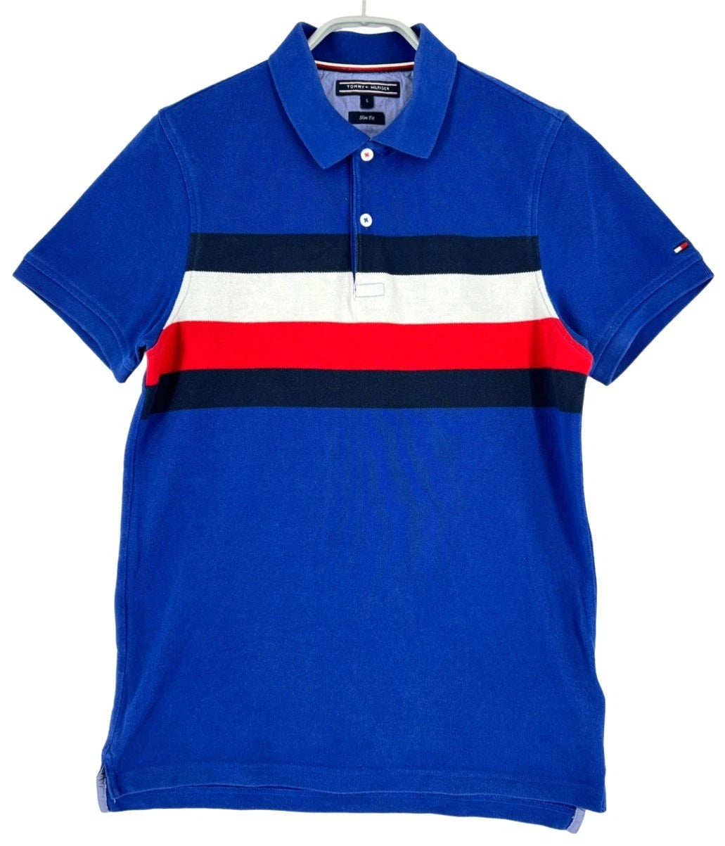 Tommy Hilfiger Men Slim Fit Polo Neck Short Sleeve Shirt Size S