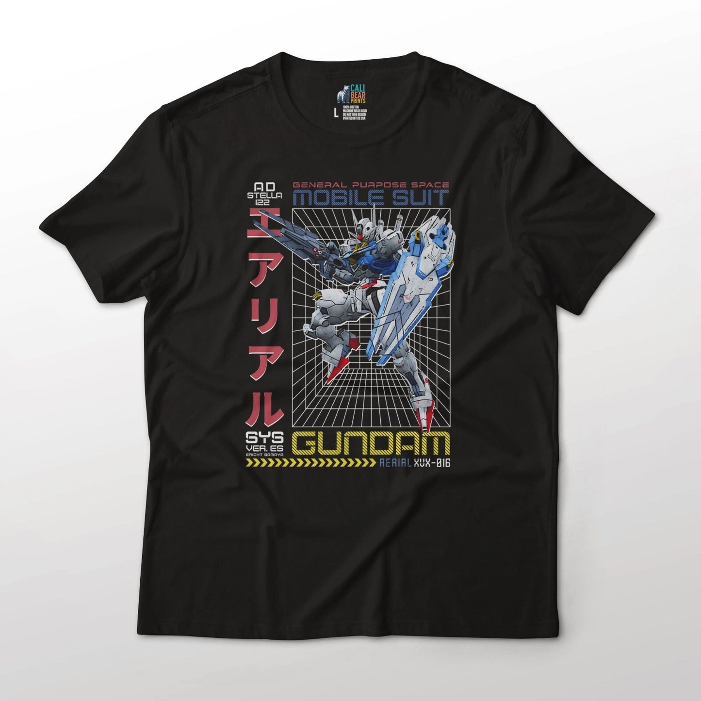 Witch From Mercury XVX-016 Gundam Aerial Anime Graphic Art Cotton T-Shirt