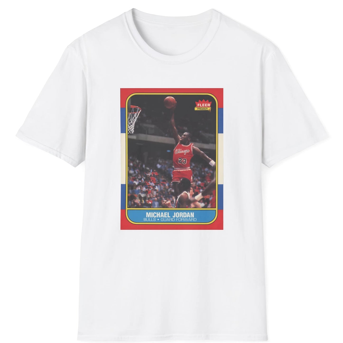 Michael Jordan 1986 Fleer #57 Rookie Card Graphic T-Shirt Retro Basketball Tee