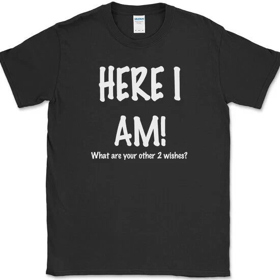 Here I Am What Are Your Other Two Wishes T-Shirt Funny Dating Humor Tee