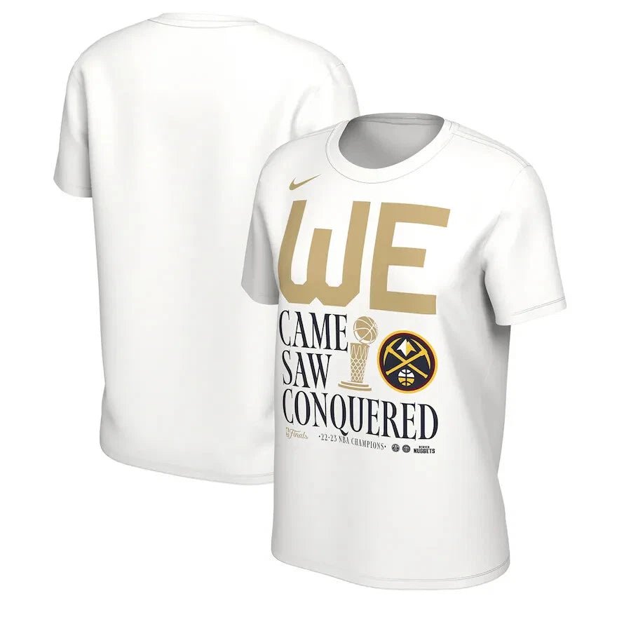Nike White Denver Nuggets 2023 NBA Finals Champions Parade T-Shirt Size L FLF171
