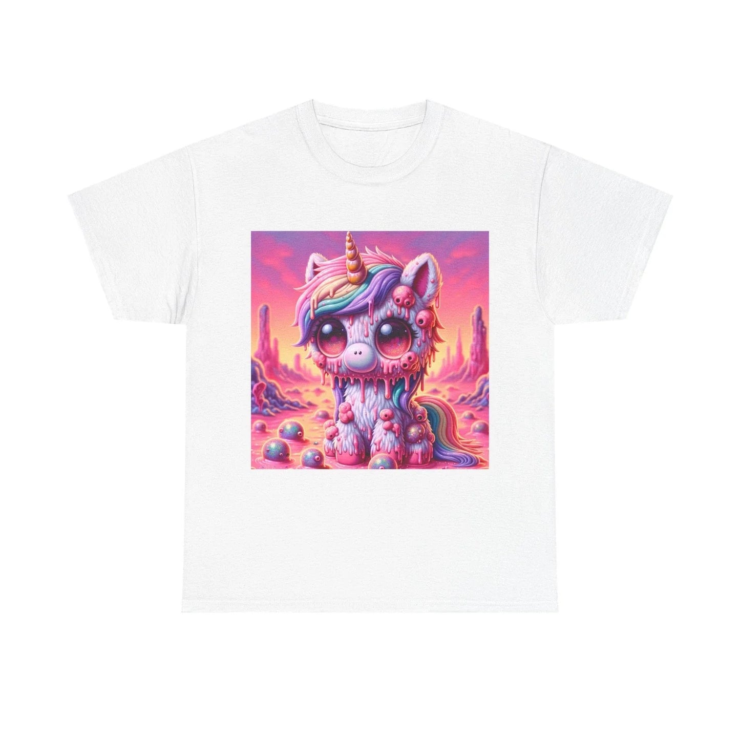 Unisex Adult T Shirt Kawaii Biohorror Slime Unicorns