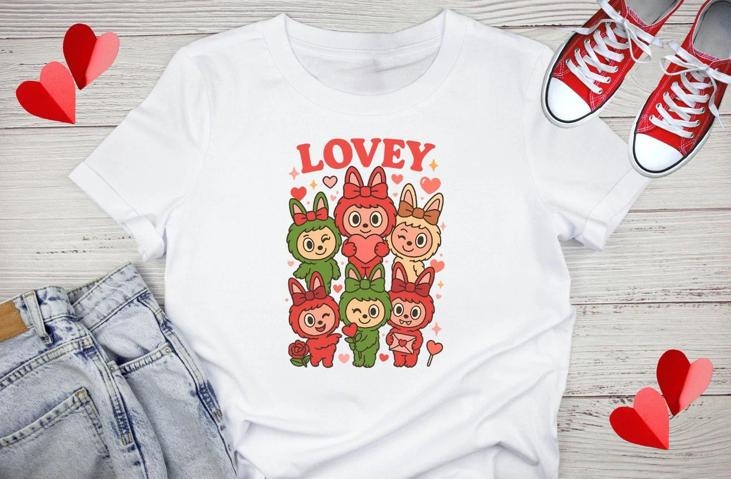 Easter Fashion Chibi Friends T-Shirt Women’s Kawaii Graphic Tee Cute Gift S–XL