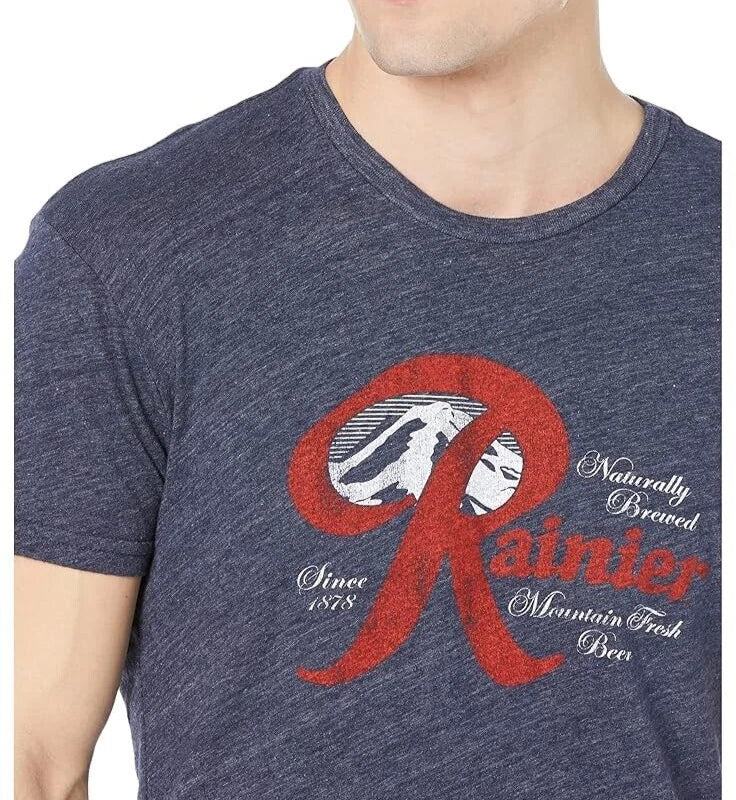 The Original Retro Brand Rainier Beer Tee Medium Navy RB120 Made in the USA
