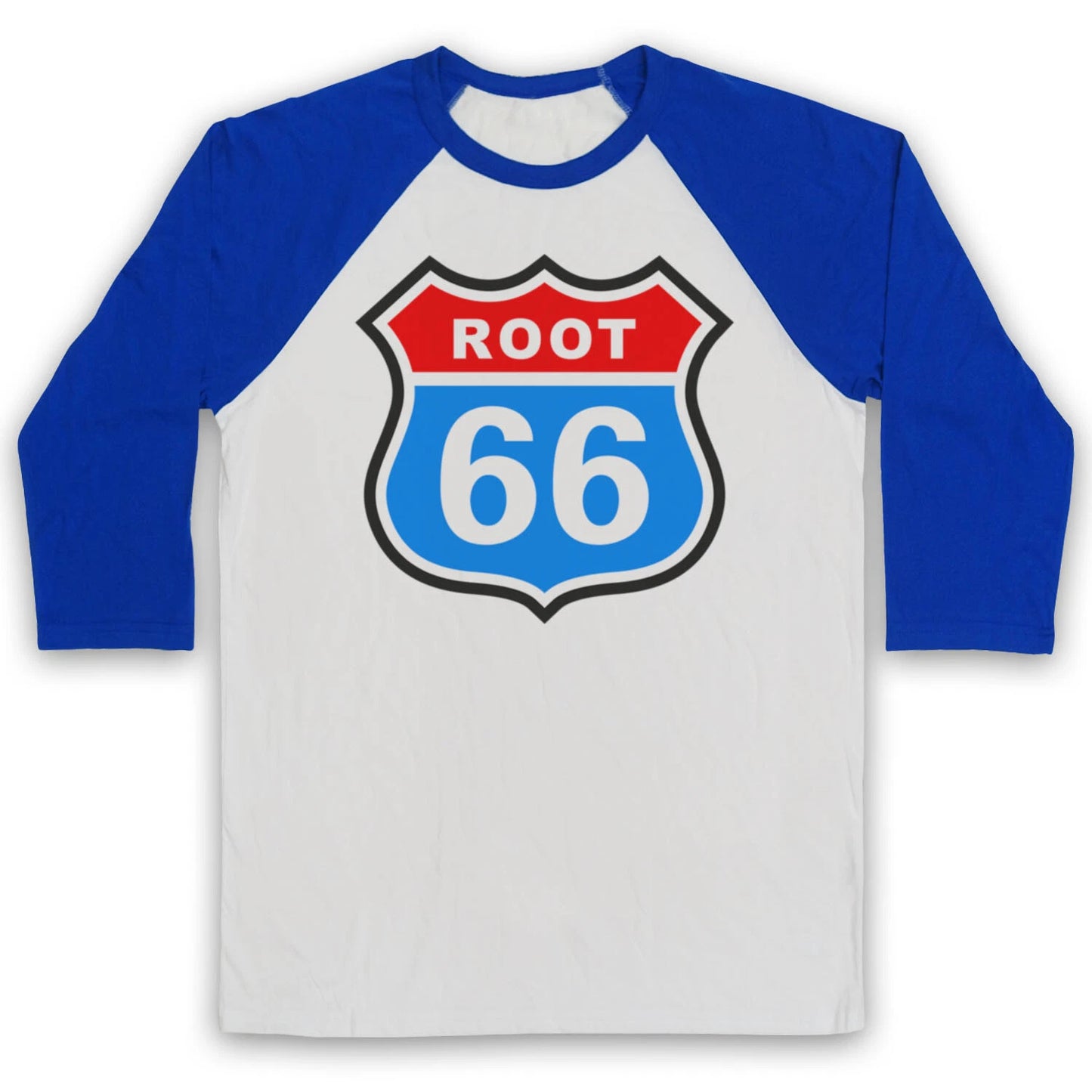 ROOT 66 AMERICAN ROAD PARODY ENGLAND JOE CRICKET ICON 3/4 SLEEVE BASEBALL TEE