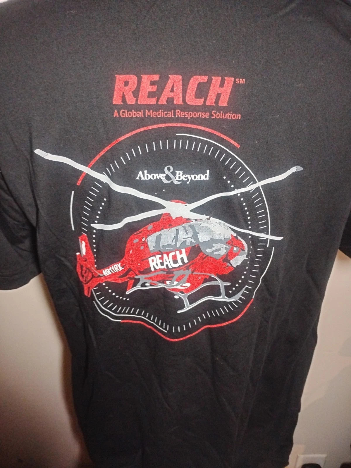 Air Medical Services 2XL T-Shirt Above & Beyond Helicopter Medvac Airbus Buyb