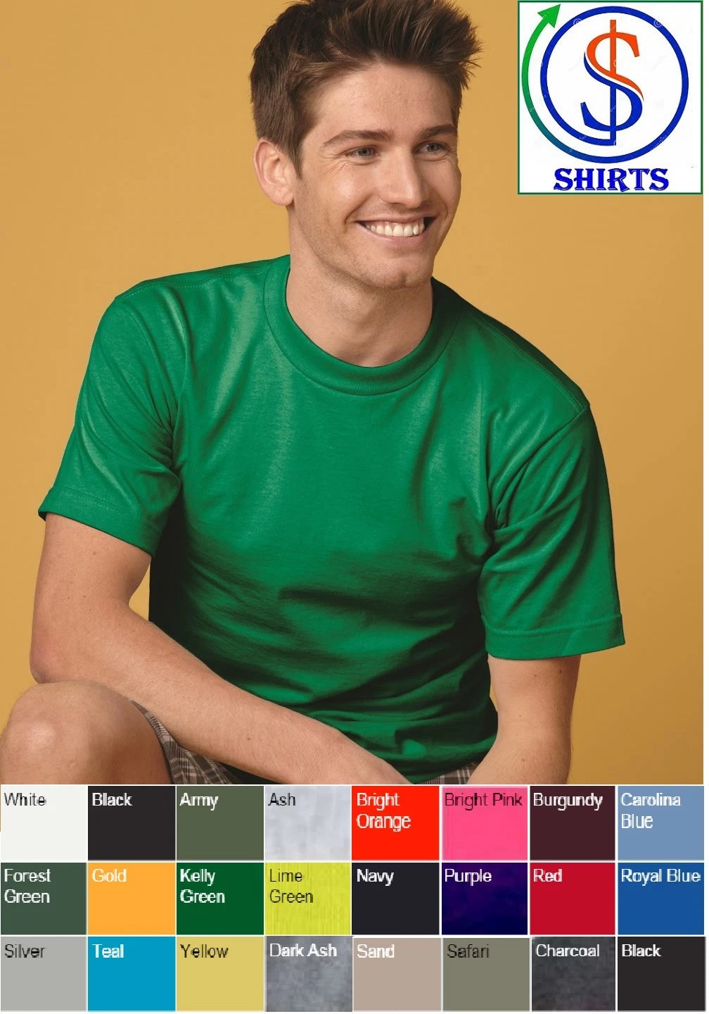 Bayside - USA-Made Short Sleeve T-Shirt 5100 100% cotton S-5XL Pre-shrunk SALE