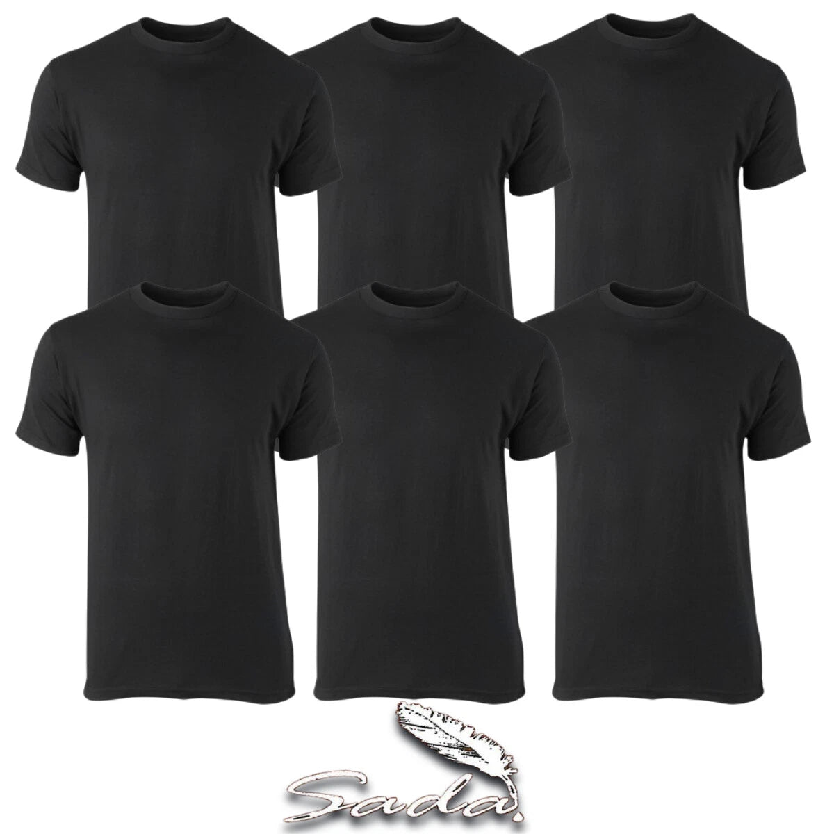 SADA T-Shirt Crew-Neck (6pc) Short-sleeve 100% Cotton