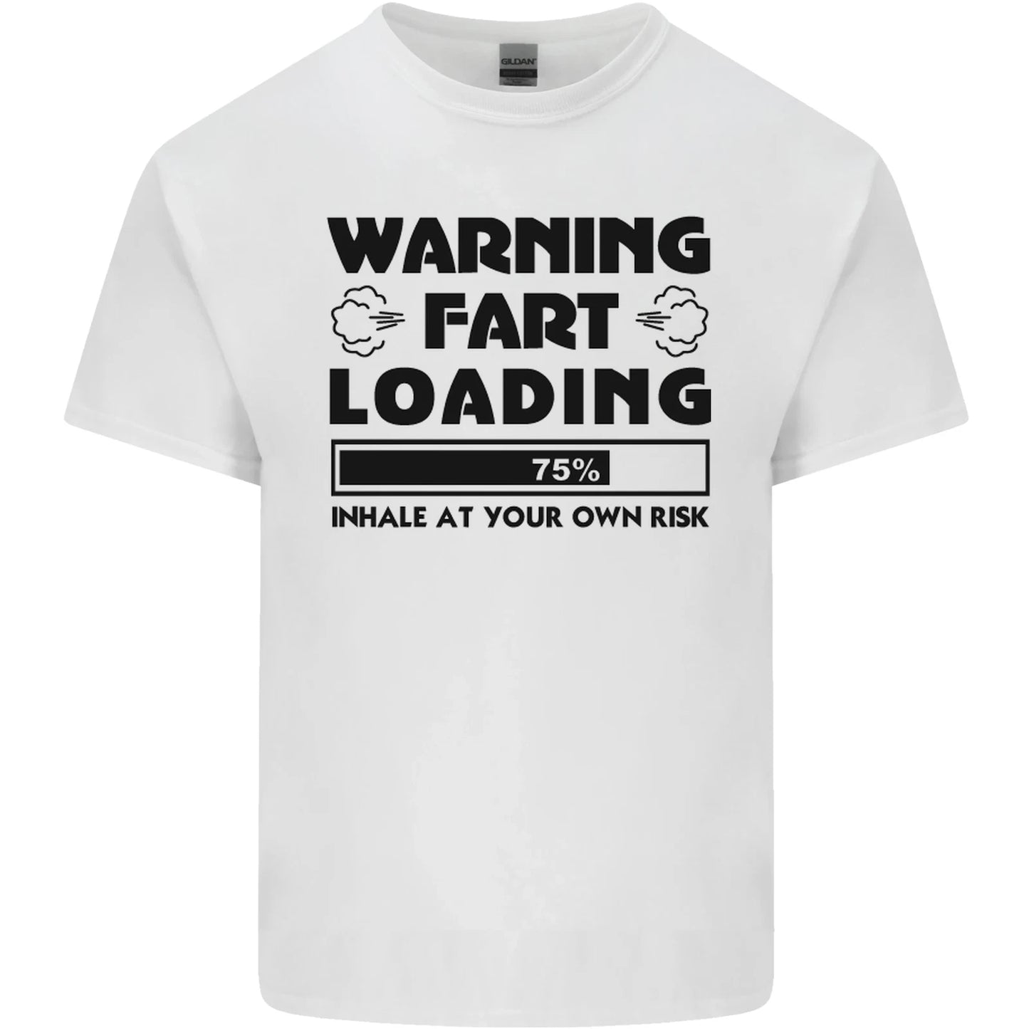 Warning Fart Loading Funny Farting Rude Mens Cotton T-Shirt Tee Top
